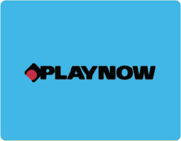 Playnow logo on blue background